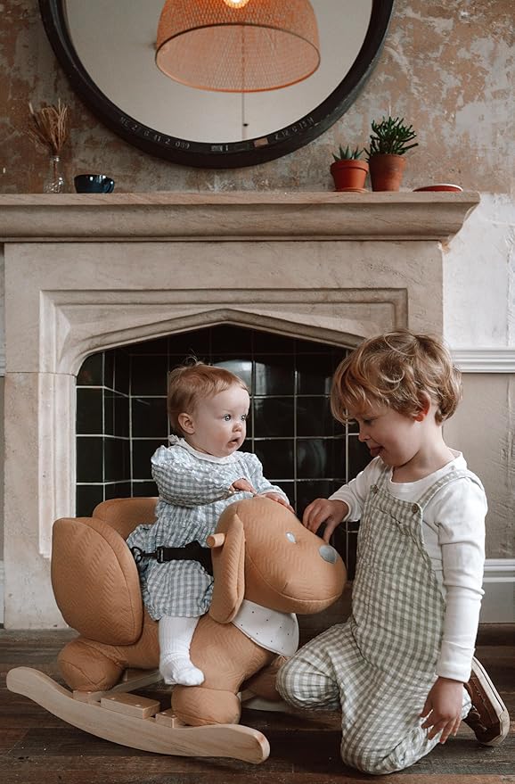 Nattou Rocking Horse Animal for Children, Dog Charlie, 10-36 Months, 65 x 35 x 46 cm, Grey, 388115