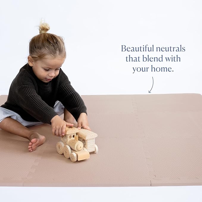 Toddlekind Playmat -Classic Foam Play Mat- 4 x 4 feet Premium Quality Foam Play Mat for Babies/Toddlers, Stylish, Non-Toxic, Odorless, Blush