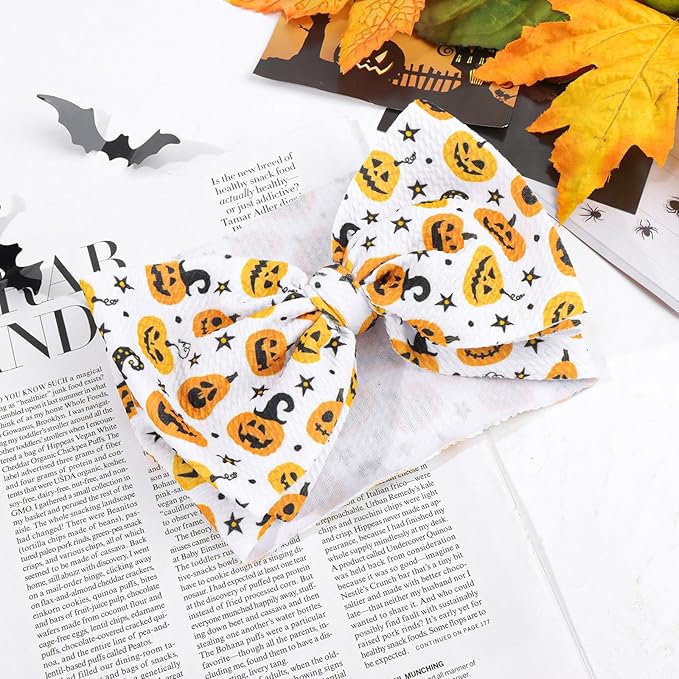 Halloween Baby Girl Bows 7 Inchs Baby Girl Bows Toddler Nylon Headbands Hair Accessories Newborn Headband Bows