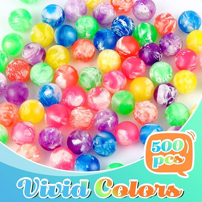 Sumind Kids Small Bouncy Balls in Bulk Rubber High Bouncing Balls for Baby Toddler Birthday Party Favors Gift Game Prizes Vending Machines Fillers Outdoor Activities(500 Pc)