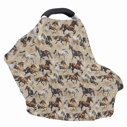 South Western Horse 5-in-1 Cover Added Privacy for Breastfeeding, Baby Car Seat, Carrier, Stroller, High Chair, Shopping Cart, Lounger Canopy - Newborn Essentials, Nursing Top