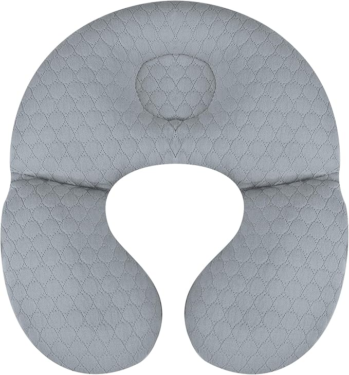 KAKIBLIN Baby Travel Pillow, Upgraded Baby Neck Pillows for Car Seat, Infant Neck Support Pillow for Head and Neck, Newborn Head Support for Car Seat, Stroller, Pushchair (Grey)