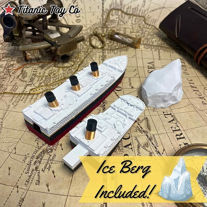 3 Pack Split In Half Titanic Bath Boat And Pool Toy,Break In Half RMS Titanic Toys For Kids, Historically Accurate Breakable Titanic Toy, Titanic Ship, Titanic Cake Topper (3 Pack)