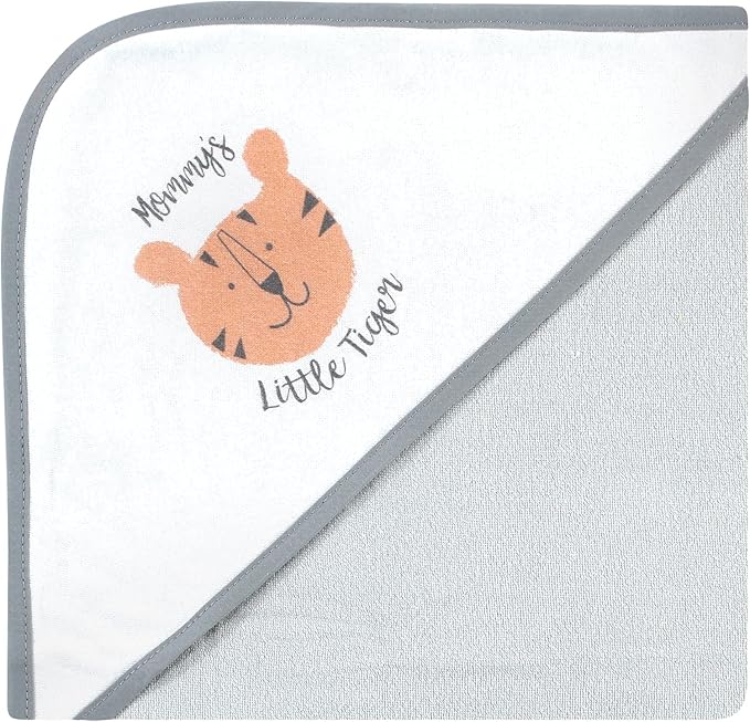 Hudson Baby Unisex Baby Cotton Rich Hooded Towels, Alphabet, One Size (Pack of 2)