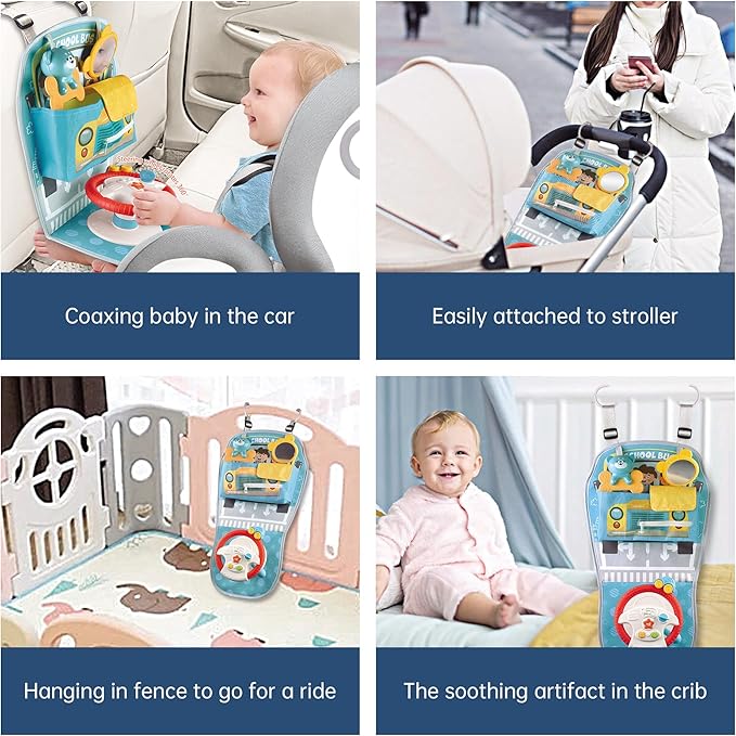 Caterbee Baby car seat Toys with Steering Wheel Center for Long Journeys (Car)