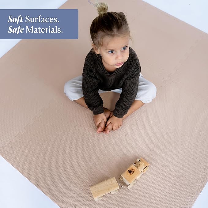 Toddlekind Playmat -Classic Foam Play Mat- 4 x 4 feet Premium Quality Foam Play Mat for Babies/Toddlers, Stylish, Non-Toxic, Odorless, Blush