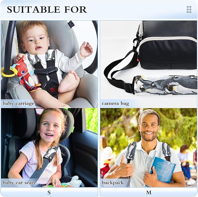 Car Seat Belt Pad Covers Cute Penguin Safety Seatbelt Strap Shoulder Pads for Adults and Children Comfort Universal 2 Pack M 20848917
