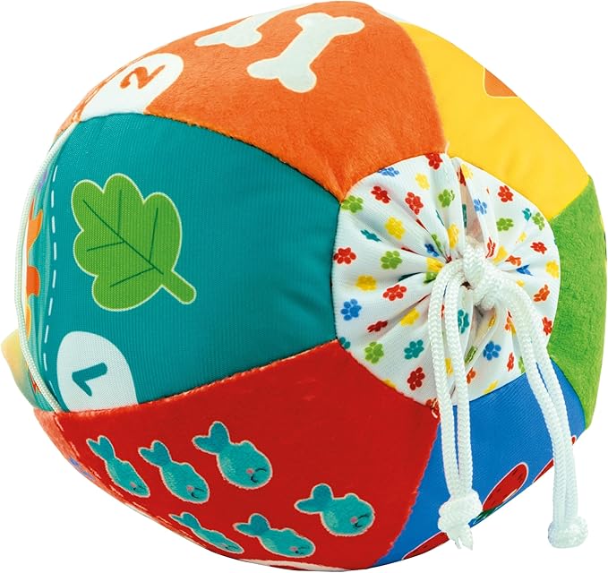 Clementoni Baby Baby Ball Sounds and Sings, Electronic Game for Children 6+ Months, with Sounds and Soft Melodies, Soft Fabric, Stimulates Manuality, Touch and Motor Skills, Italian Language,