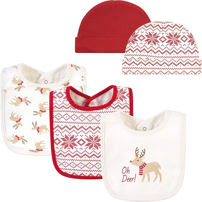 Hudson Baby Unisex Baby Cotton Bib and Headband Set