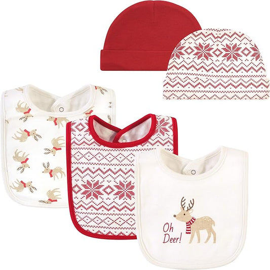 Hudson Baby Unisex Baby Cotton Bib and Headband Set