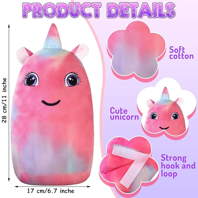 Lenwen 2 Pcs Seat Belt Pillow for Kids Cover for Boys Girls Seatbelt Cushion Pillow for Toddler Car Strap Covers for Travel Sleep Neck Head Support Pad(Purple and Pink,Unicorn)