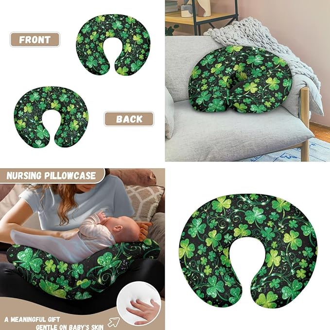 Clover Basket Covers for Baby Fits Most Strollers & Baby Car Seats Lucky Baby Nursing Pillow Cover Babies Shower Gifts for Boys and Girls Saint Patricks Day