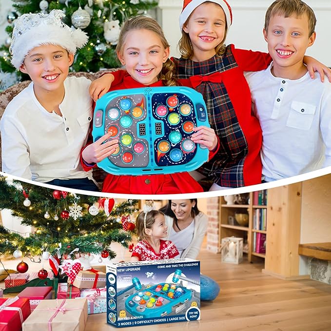 Whack Game Mole for Toddlers, Toys for 3-12 Year Old Boys Girls, Pounding Toys for Age 3-8, Birthday Gifts for 3 4 5 6 7 8+ Year Old Boys Kids, Educational Toy with Sound,Light,PK Mode with 2 Hammers