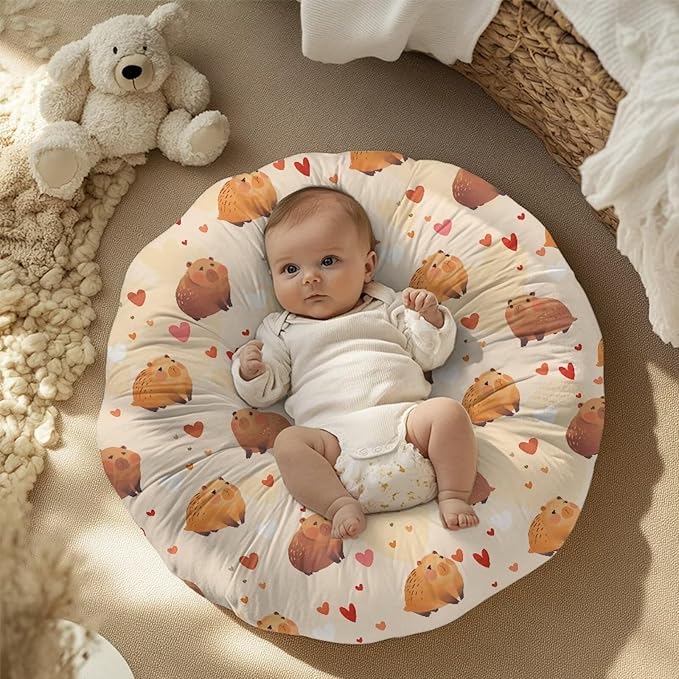 Newborn Lounger Cover, Removable Newborn Lounger Cover Soft Baby Lounger Slipcover Reusable Infant Lounger Pillow Cover for Boys Girls Capybara