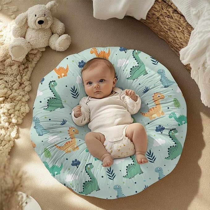 Green Cartoon Dinosaur Baby Lounger Cover Removable Soft Comfortable Slipcover for Infant Lounger Pillow Cover Easy to Use and Dustptoof