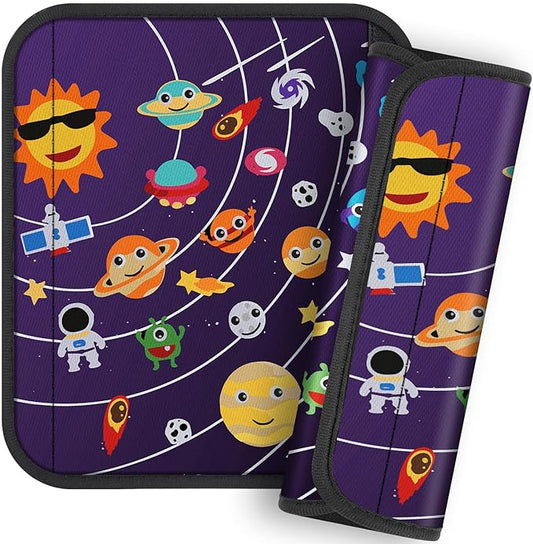 Akkya 2 Pack Seat Belt Cover Pad, Seatbelt Cushion Car Seat Strap Pads for Kids Cute Funny Carseat Stroller Shoulder Strap Protector Accessories