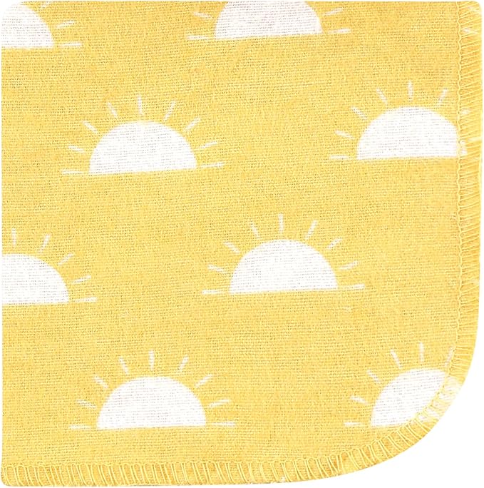 Hudson Baby Unisex Baby Flannel Cotton Washcloths, My Sunshine 10 Pack, One Size