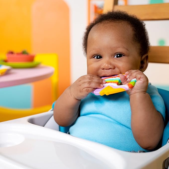 Bright Starts Soothing Soft Serve Silicone Teether, Easy-Grasp Ice Cream Cone, BPA Free, Unisex, 3 Months+ (Pack of 2)