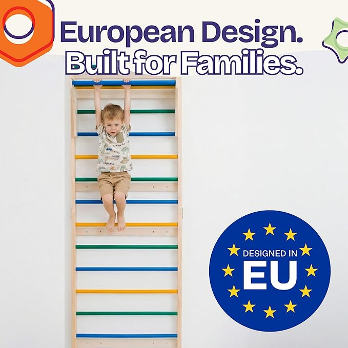 ComfyBumpy Swedish Ladder with Convertible Play Table | Montessori Climbing Set for Kids, Indoor Playground & Jungle Gym - Wall Climbing Toy for Active Play & Table for Focused Play (Set of 1)