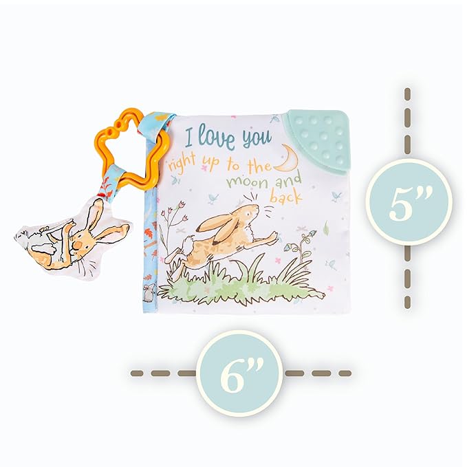 Kids Preferred Guess How Much I Love You… 5 Inch Soft Book Interactive Baby Teether Toy with Crinkle Sounds, Soft Textures, Bright Colors, and BPA-Free Materials for Safe and Fun Sensory Play