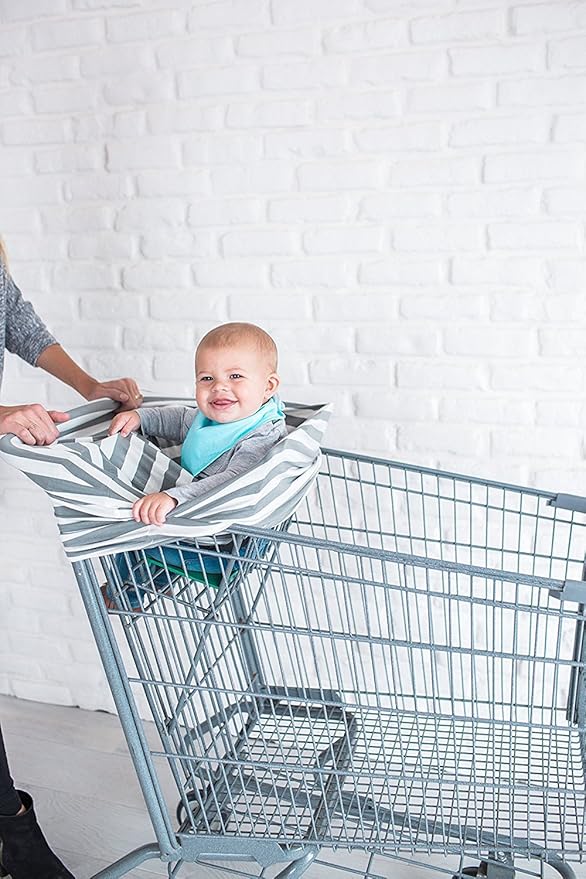 Multi-Use Nursing Breastfeeding Cover Baby Car Set Cover Canopy Shopping Cart Cover Swaddle Blanket for Infants Newborns Toddlers Shower Gift (The Harbor)