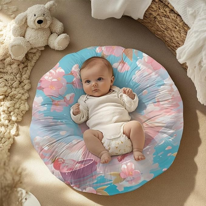 Cherry Floral and Capybara Newborn Lounger Cover Removable Cover Ultra Soft Comfortable Lounger Slipcover Protector Cover for Infant Lounger Pillow Easy to Use and Dustptoof