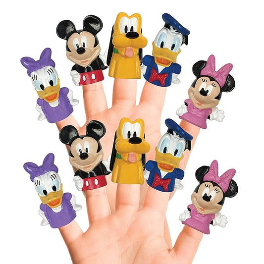 Disney Mickey Mouse & Friends 10 Piece Finger Puppet Set – Party Favors, Educational Play, Bath & Pool Toys, Beach Games, Finger Puppets, Playtime Activities