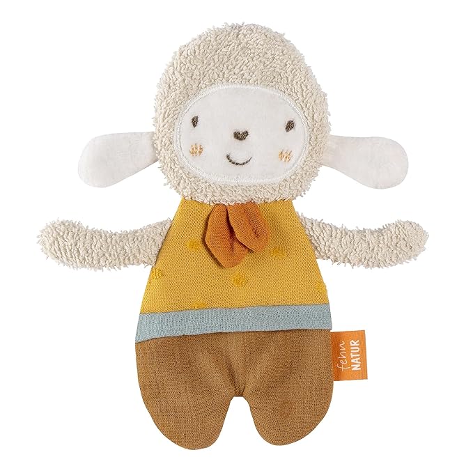 Fehn fehnNATUR rustling sheep - Activity Soft Toy for Grasping and Playing - Motor Skills Toys & Rustling Toys for Babies and Young Children from 0+ Months