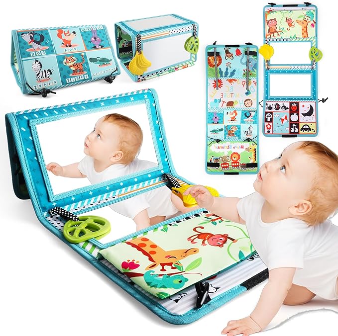 Baby Toys 0-6 Months - Tummy Time Baby Mirror Infant Toys - High Contrast Baby Toy for Newborn - Montessori Sensory Toy 0 2 3 4 5 6-12 Months Boy Girl Shower Gifts
