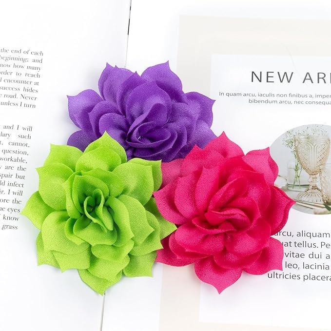 inSowni 25 Pack Solid Lotus Flower Alligator Hair Clips Barrettes Pins Accessories for Baby Girls Infants Toddlers Kids Women