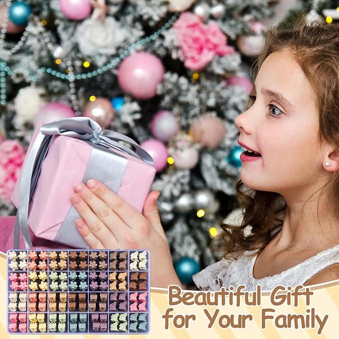 112 Pcs Baby Hair Clips - 3 Styles Mini Flower Butterfly Hair Clips Small Claw Clips for Girls Toddler Hair Accessories with Organizer Box