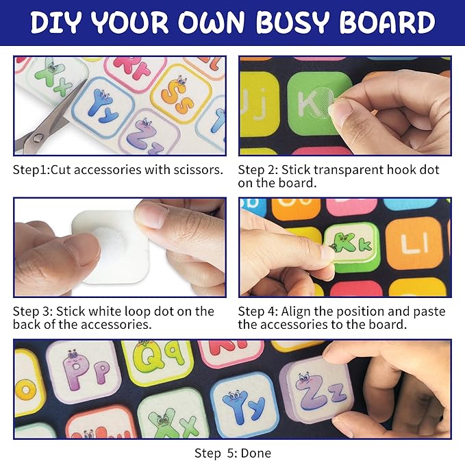 LearnToy Montessori Busy Board for Boys 3 4 5 Year, Sensory Toys for Toddlers 3-6, Ideal for Travel and Preschool - ABCs, 123s, Shapes, Colors, Animals, Weather, Birthday Gifts