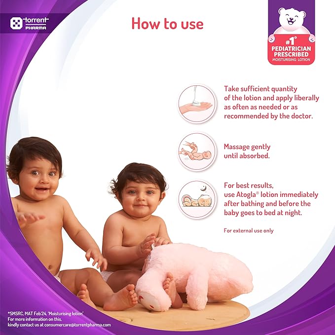 YMPIGOY Atogla Curatio Lotion for Baby, 400ml Intense Moisturizing Baby Lotion for All Skin Types, Protects Against Rashes & Prevents Skin Irritation for Soft and Healthy Skin