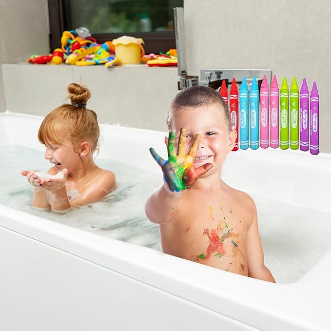 Crayola Scented Body Wash Pens, 10 Pack Washable Bath Paint in Assorted Colors, Non-Toxic for Toddlers and Kids Bathtime Fun