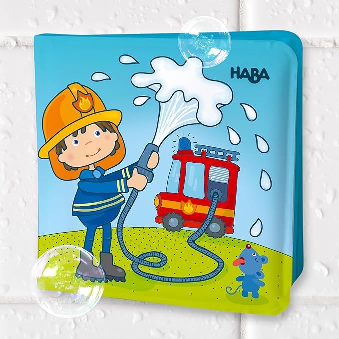 HABA Magic Color Changing Bath Book: Fire Brigade, Bath Toys for Toddlers, Water Toys for Toddlers 18-36 Months & Water Table Accessories