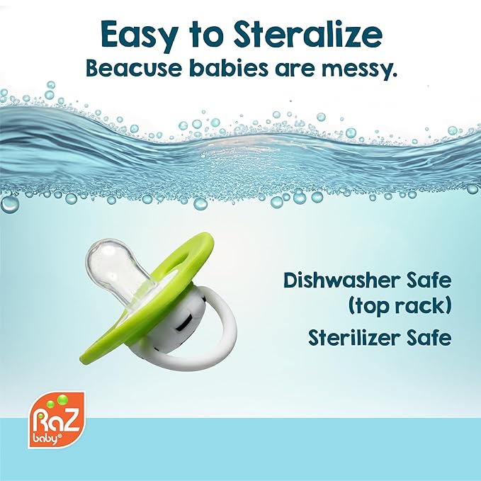 RaZbaby Soccer Pacifier - BPA-Free Silicone Orthodontic Nipple, Ideal for Soccer Lovers, 0-36 Months - 2-Pack Soccer