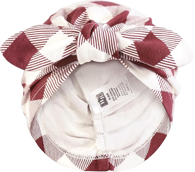 Hudson Baby Infant Girls Turban Cotton Headwraps, 0-24 Months