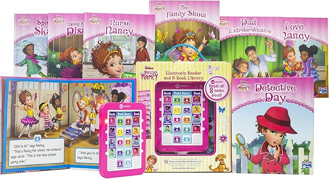 Fancy Nancy Me Reader Electronic Reader 8 Book Bundle - Fancy Nancy Books for Toddlers, Girls Featuring Nancy, Bree, and More with Stickers | Fancy Nancy Learning Toys