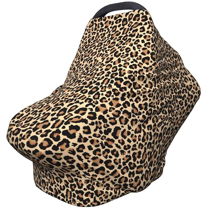 Leopard Print Baby Car Seat Cover, Multi Use Stroller Cover, Leopard Baby Stuff