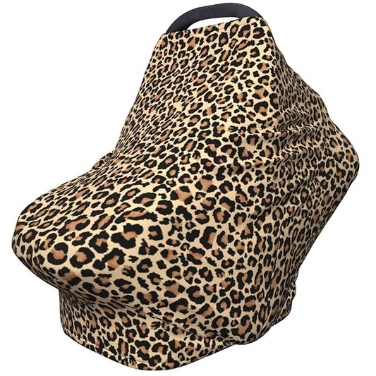Leopard Print Baby Car Seat Cover, Multi Use Stroller Cover, Leopard Baby Stuff
