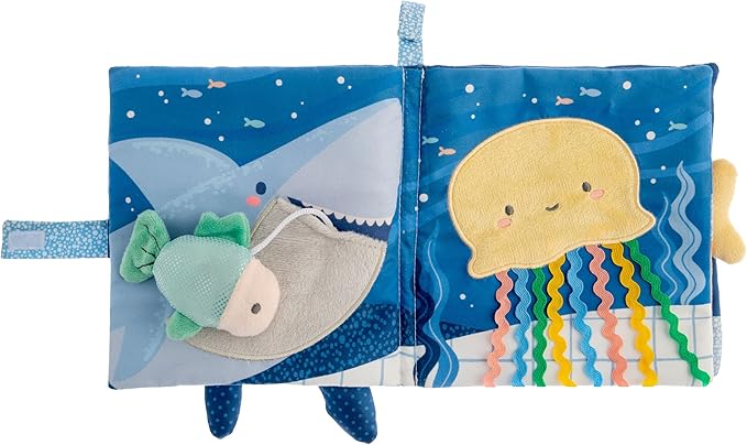 Stephen Joseph, Soft Fabric Book, Soft Activity Baby Book - 6 Sensory Filled Pages, Sensory Toys for Babies and Toddlers, Sea