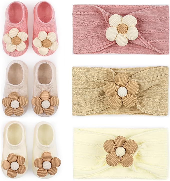 Baby Flower Headband and Socks: Cute Headband and Socks Sets for Toddler Newborn Infant Girl