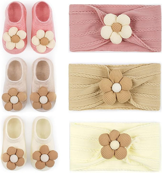 Baby Flower Headband and Socks: Cute Headband and Socks Sets for Toddler Newborn Infant Girl