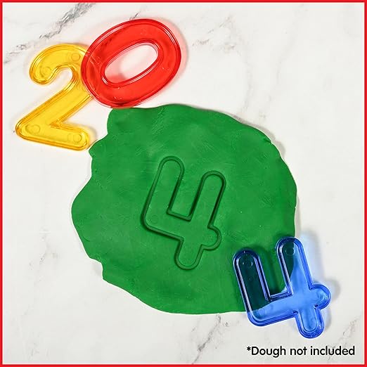 edxeducation Transparent Numbers Set - Mini Jar Set of 40 - Colorful, Plastic Numbers - Light Box Accessory - Sensory Play - Math Manipulative for Kids