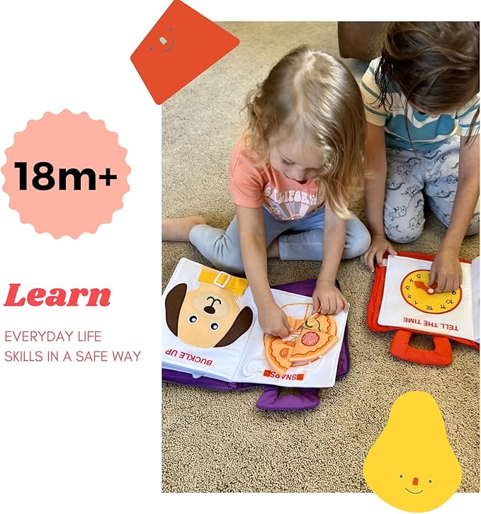 BAVY My Quiet Book - Toddler Plane Activities, Car Airplane Montessori Busy Board Book for Toddlers 1-3 - No Parts to Get Lost - Gifts for 1 2 3 4 Year Old Girl, Birthday Gifts Toys Age 2-4