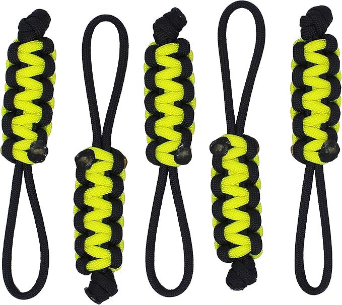 BubbasGarageTv - Large Heavy Duty Paracord Zipper Pulls (Neon Yellow)
