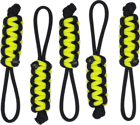 BubbasGarageTv - Large Heavy Duty Paracord Zipper Pulls (Neon Yellow)