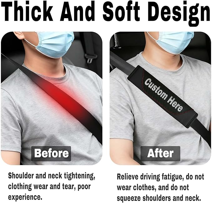 Customizable Seat Belt Cover Pad for Adults and Kids, Cute and Comfortable Car Seat Belt Cushions