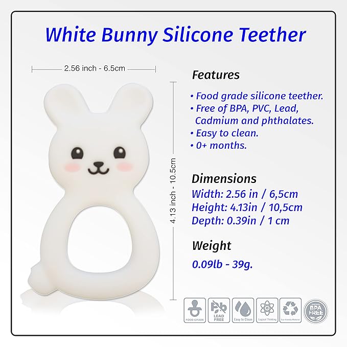Silicone Pacifier teether Toys for Babies 0-6 and 6-12 Months – Package of 4 Baby teethers - Pain Relief – Infants and Toddlers. Safer Than Plastic - Soft and Flexible - Easier to Clean