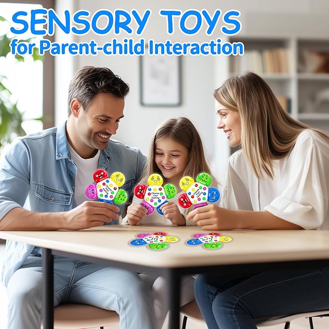 KidSquare Color Sorting Sensory Toys for Kids with Autism, Autistic 5-7, Gifts for Kids, Feelings Wheel Social Emotional Learning Activities, Fine Motor Skills Calming Fidget Toys, Ages 3+